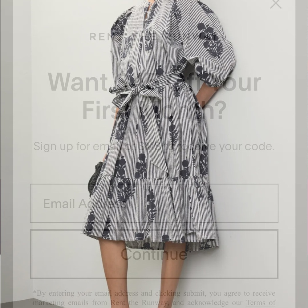 Gray Puff Sleeve Sundress with Crew Neck